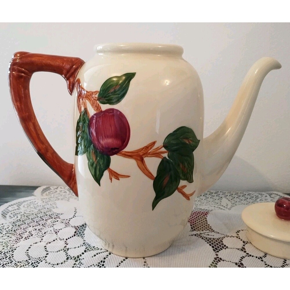 Vintage Franciscan Apple Dinnerware Coffee Pot Server w/ Lid Made In California - Picture 6 of 8